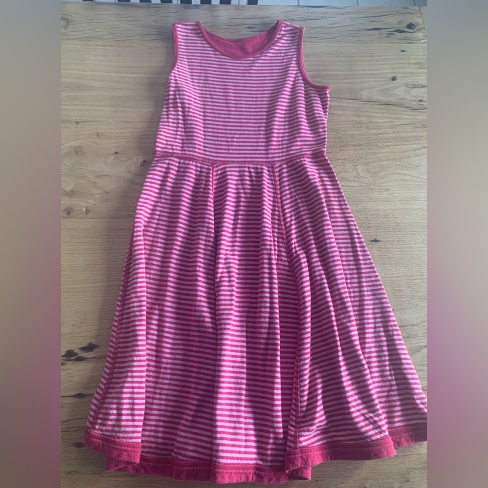 Fit N‎ Flare Tank Dress Striped Pink Red Girls Preloved
